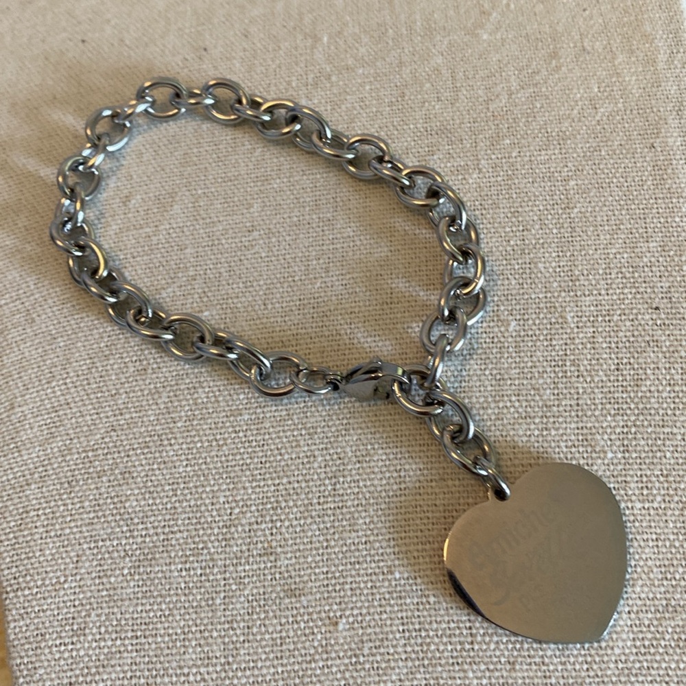 Italian Silver Bracelet with Heart Charm